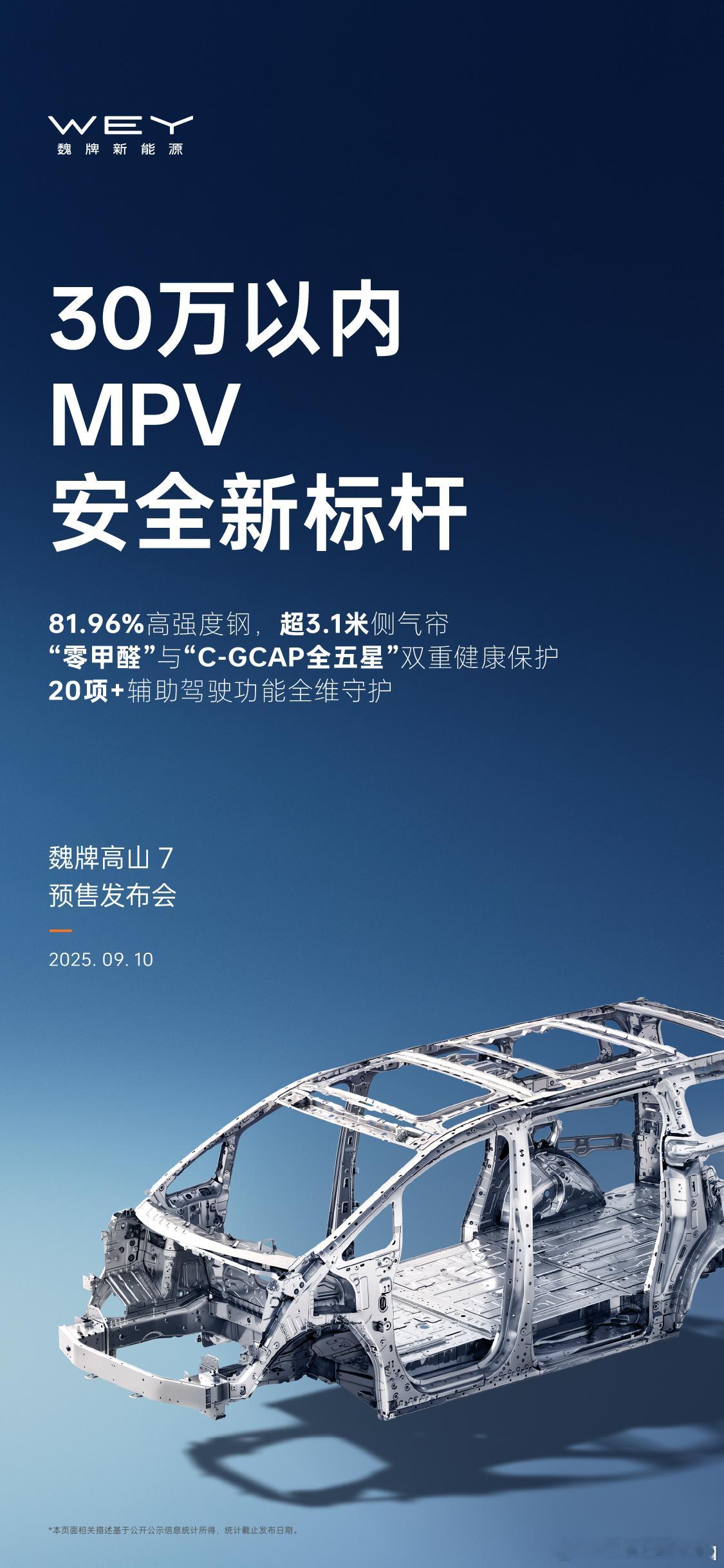 MPV一定要为空间妥协安全吗？魏牌高山7用实力回应：车身81.96%比例的高强度