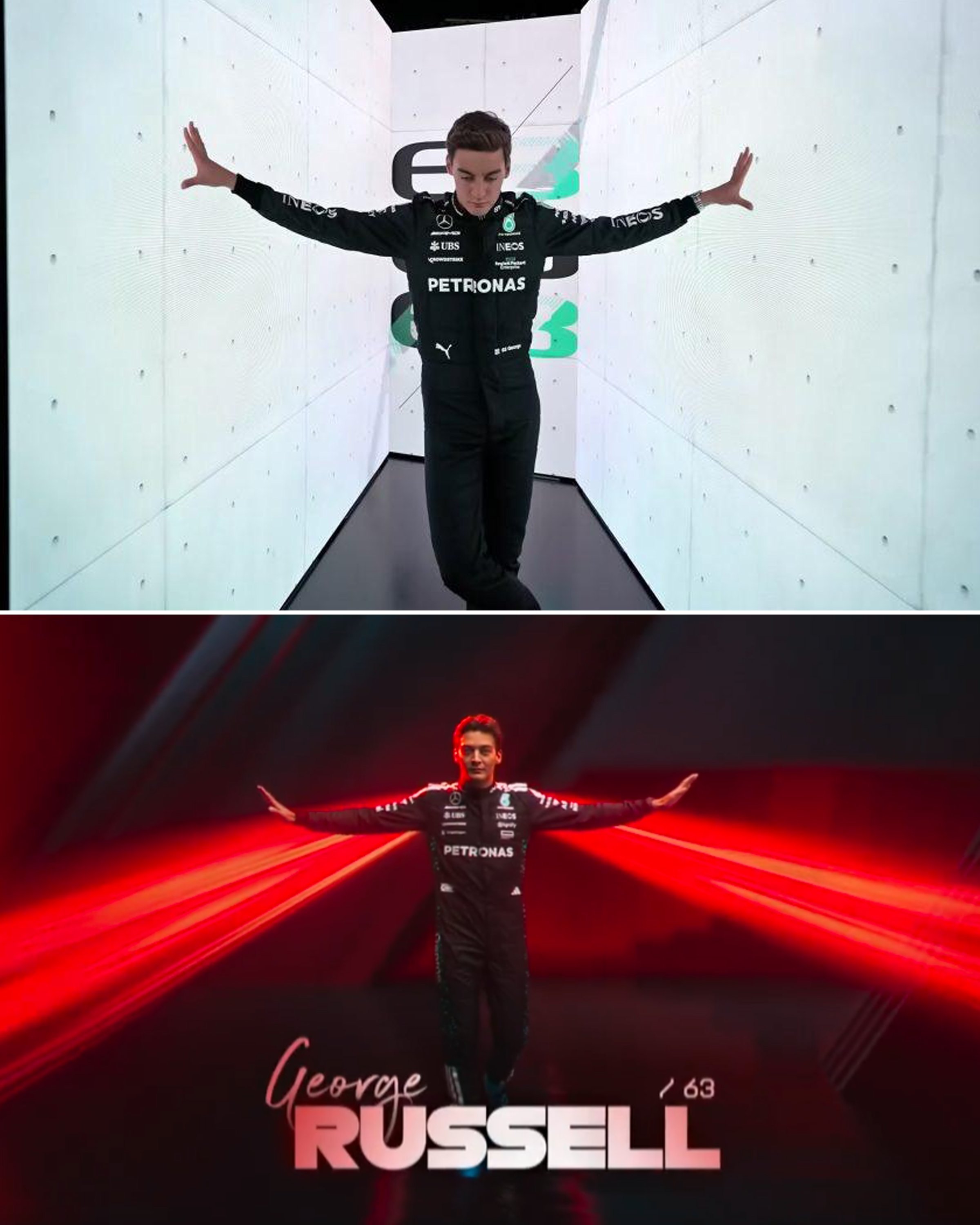 F1 好好好，今年官方片头里拉塞尔复刻了T pose[doge]2025F1澳大