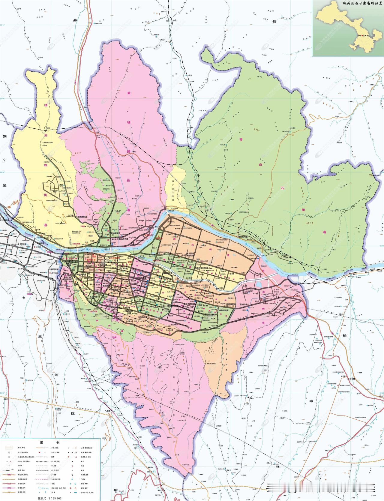 甘肃兰州市区地图
