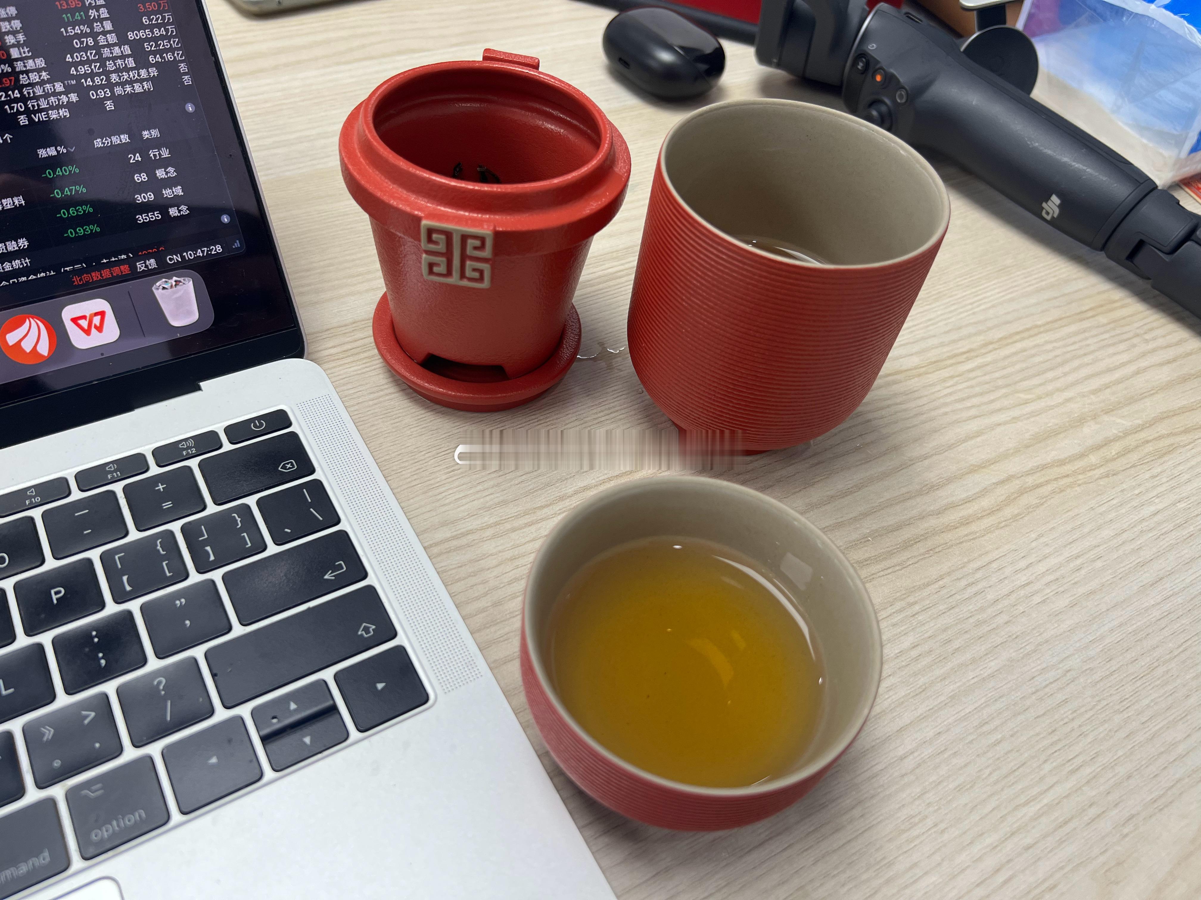 公募朋友的同事送的茶具，非常好用！边看盘边喝茶，美滋滋；不用到茶桌上… ​​​