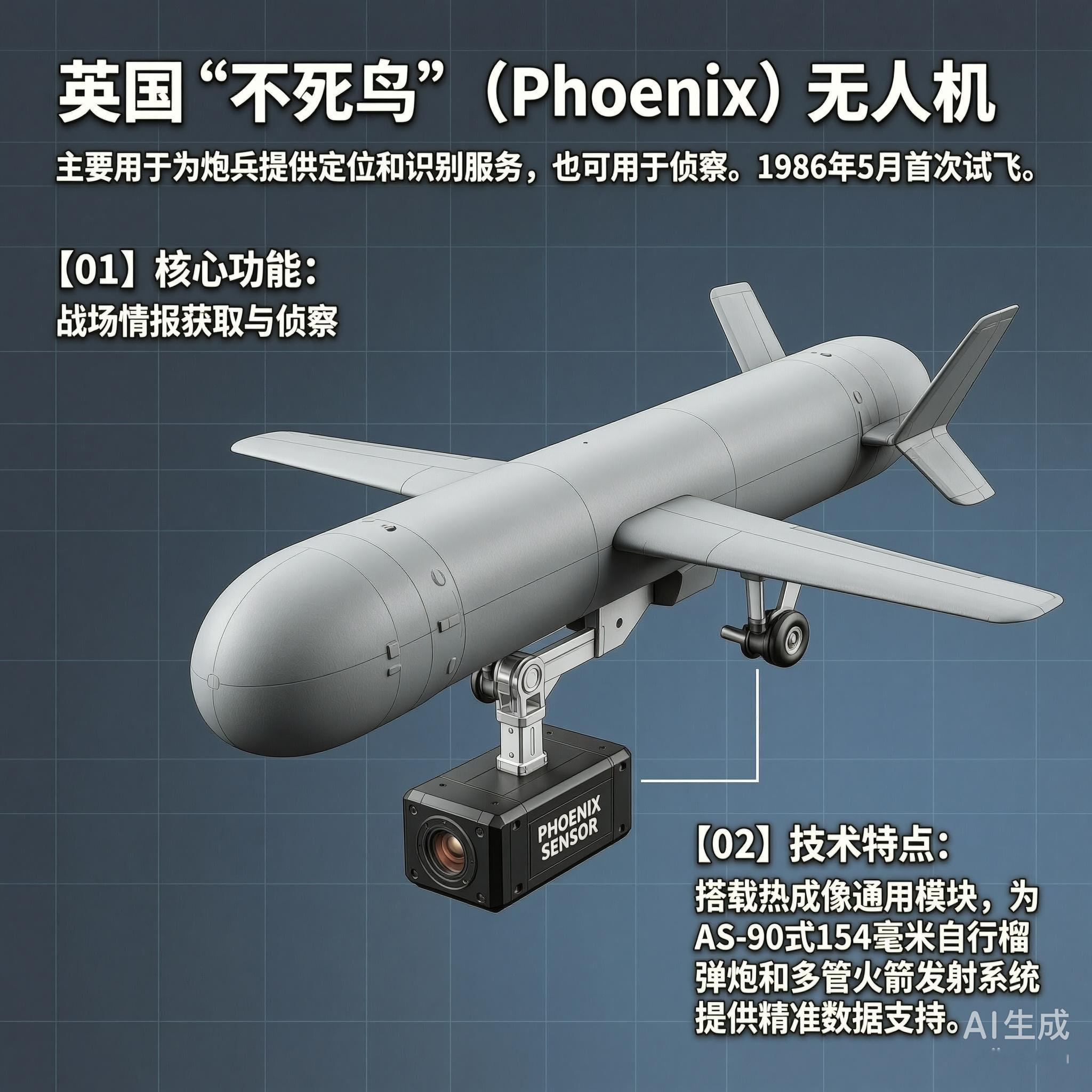 军事ai新视野 英国“不死鸟”无人机“不死鸟”（Phoenix）无人机主要用于为