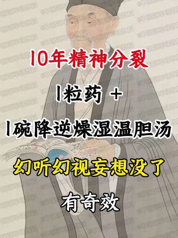 精神分裂1粒药+降逆燥湿温胆汤，幻听没了