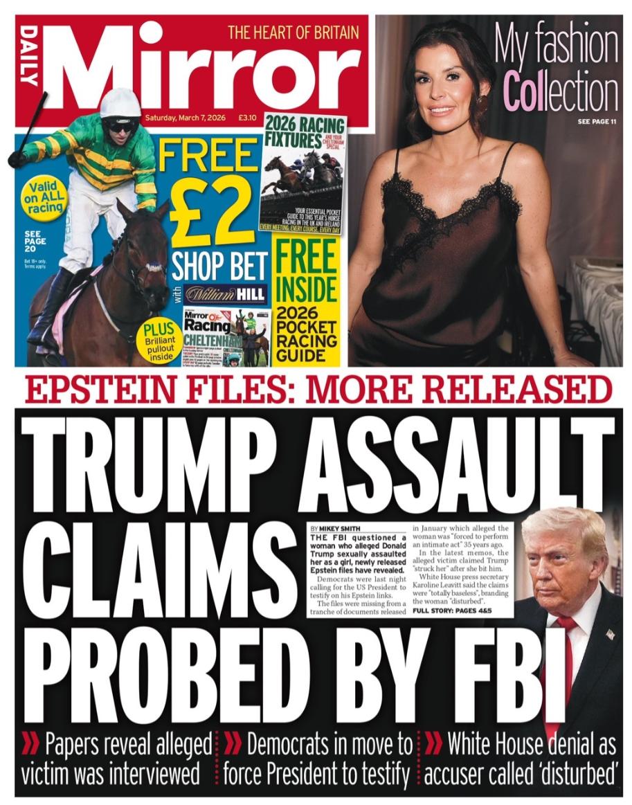 《每日镜报》报道，最新公布的美国已故性侵富豪爱泼斯坦档案显示，美国联邦调查局曾经