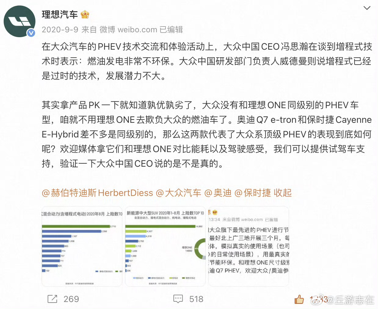6年前外国品牌的洋大人公开阴阳中国自主品牌的增程式时，这些小白自媒体们在哪？估计