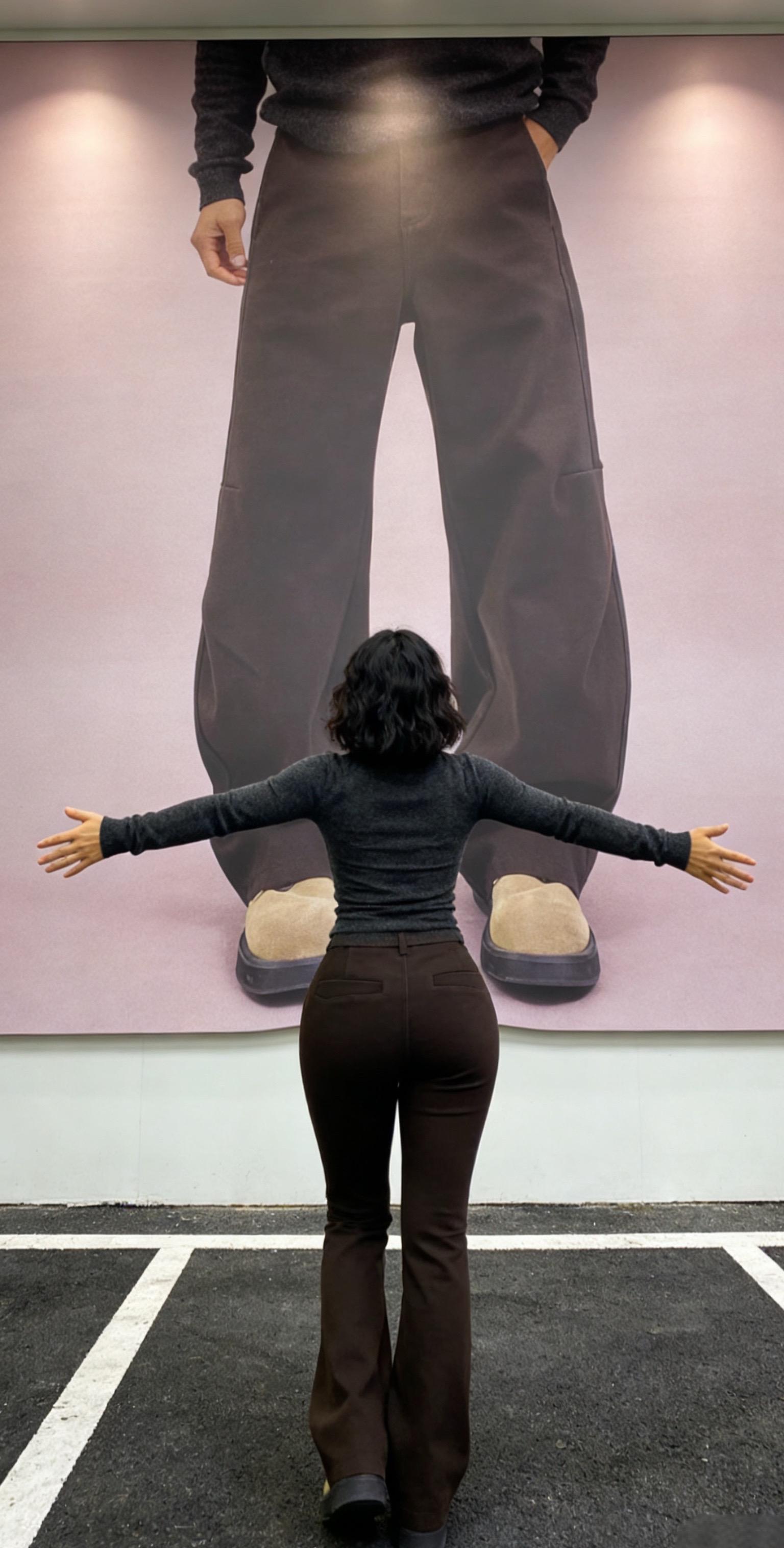 冬季薄绒加厚弯刀结构立体裁剪宽松纯棉美式牛仔裤痞帅高街长裤男