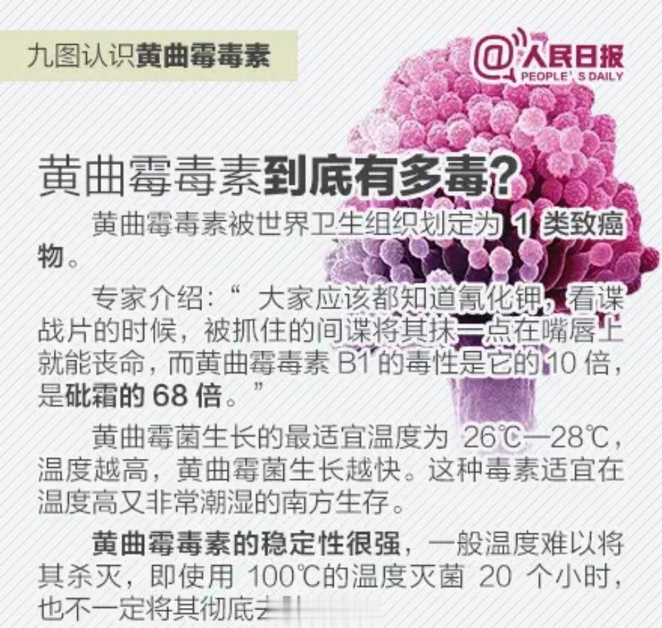 #身边的超级致癌物 黄曲霉菌#九图了解黄曲霉素，这些食物里可能有一级致癌物黄曲霉