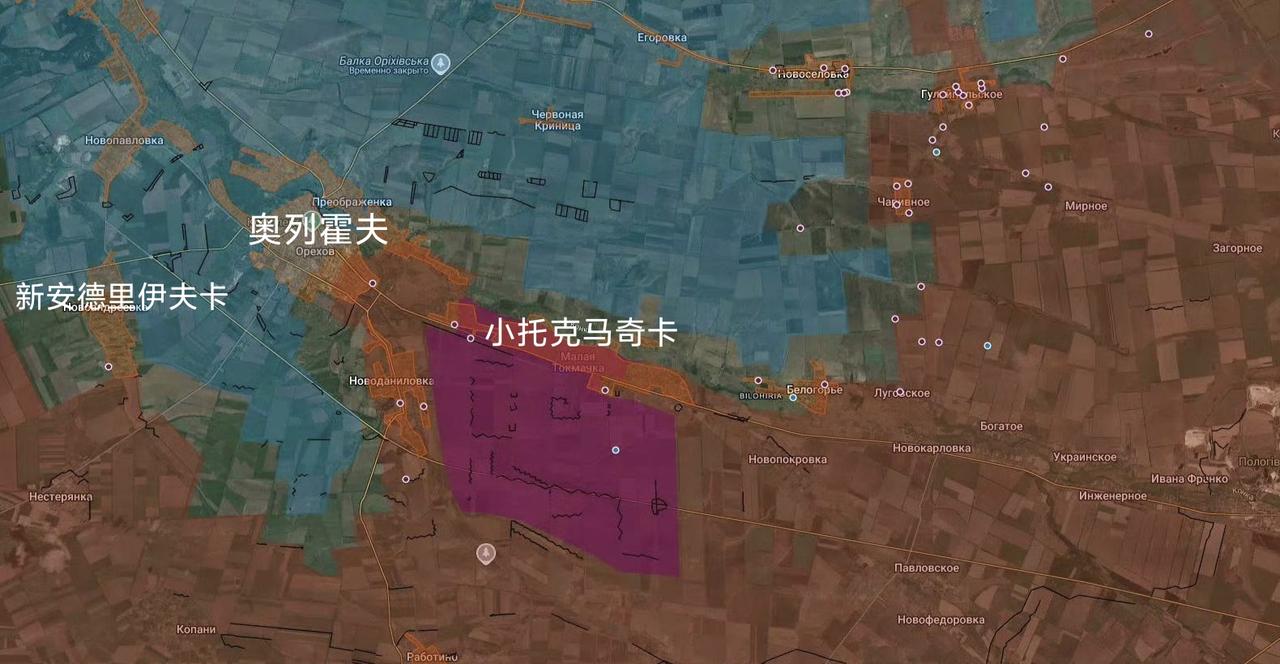 俄军第聂伯集群在奥列霍夫（库班）市区继续推进，占领了一小片市区，同时还将奥列霍夫