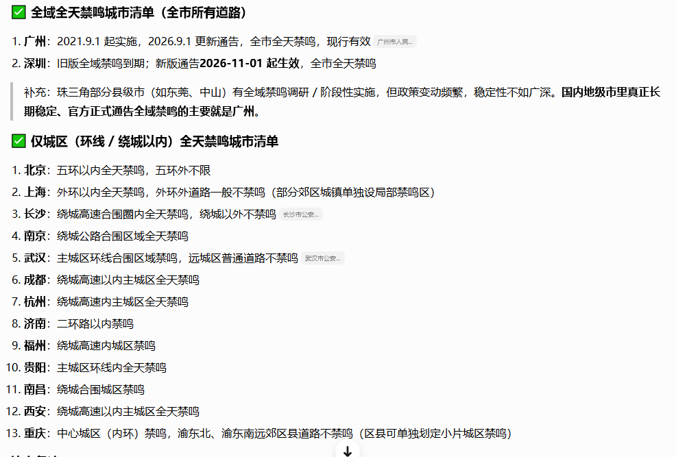 深圳全市全天禁鸣喇叭5年 我就好奇又不是深圳第一个实行这项政策的其他城市禁止鸣笛