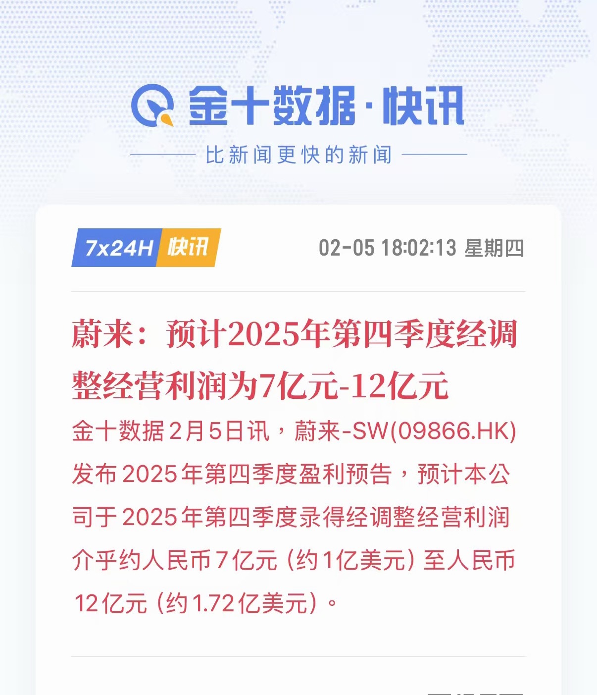 这么看，第四季度是真准备盈利了~恭喜蔚来~