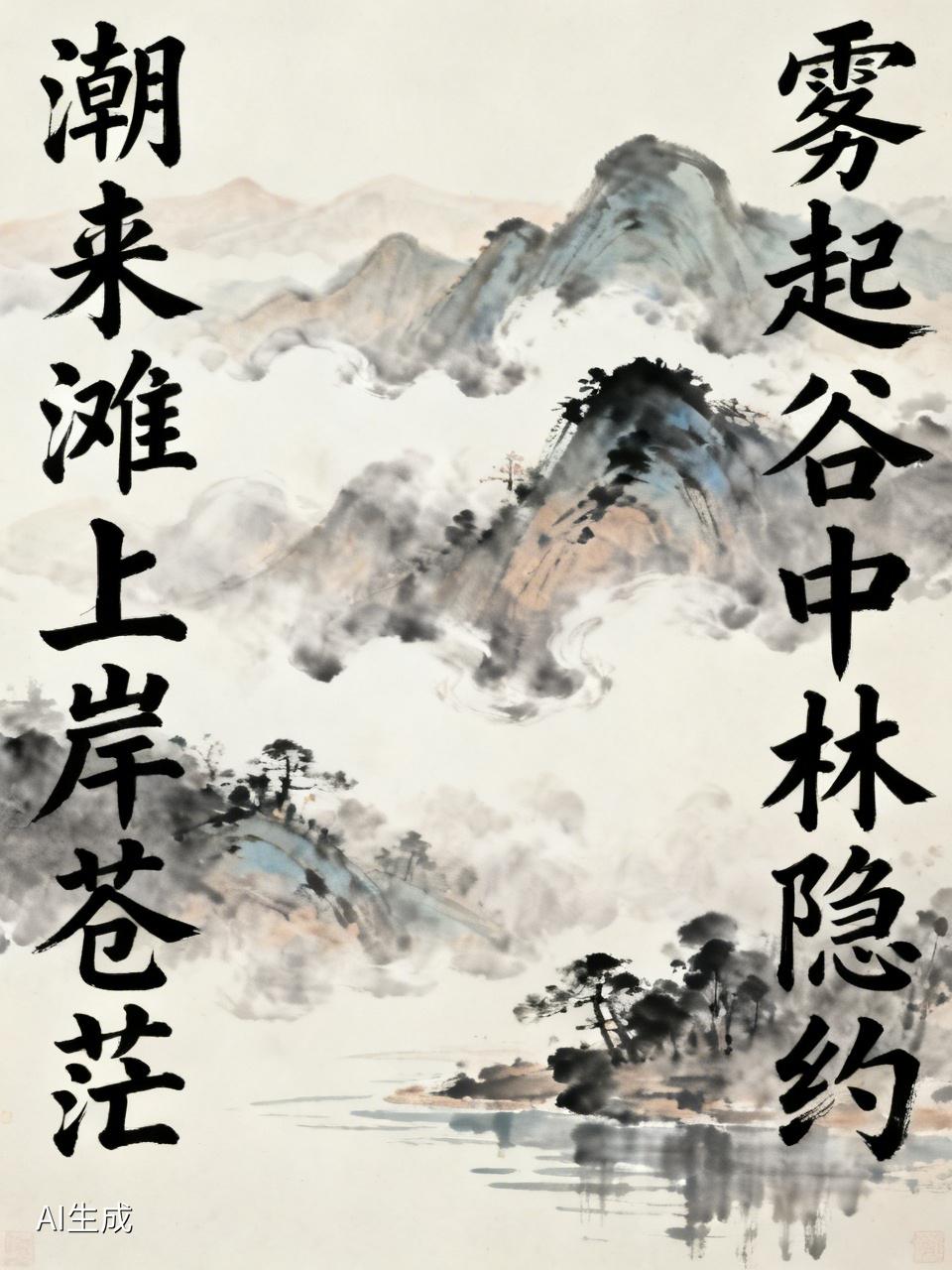 看到“潮来滩上岸苍茫”这个上联，瞬间感觉画面感拉满。上联描绘了潮水涌来，滩涂岸上
