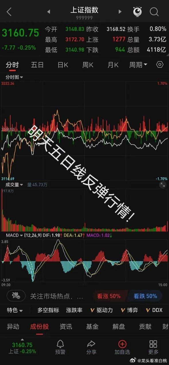 今天破万亿的成交额，明天是继续下跌还是反弹的开始？今天成交额9763亿，我记得是