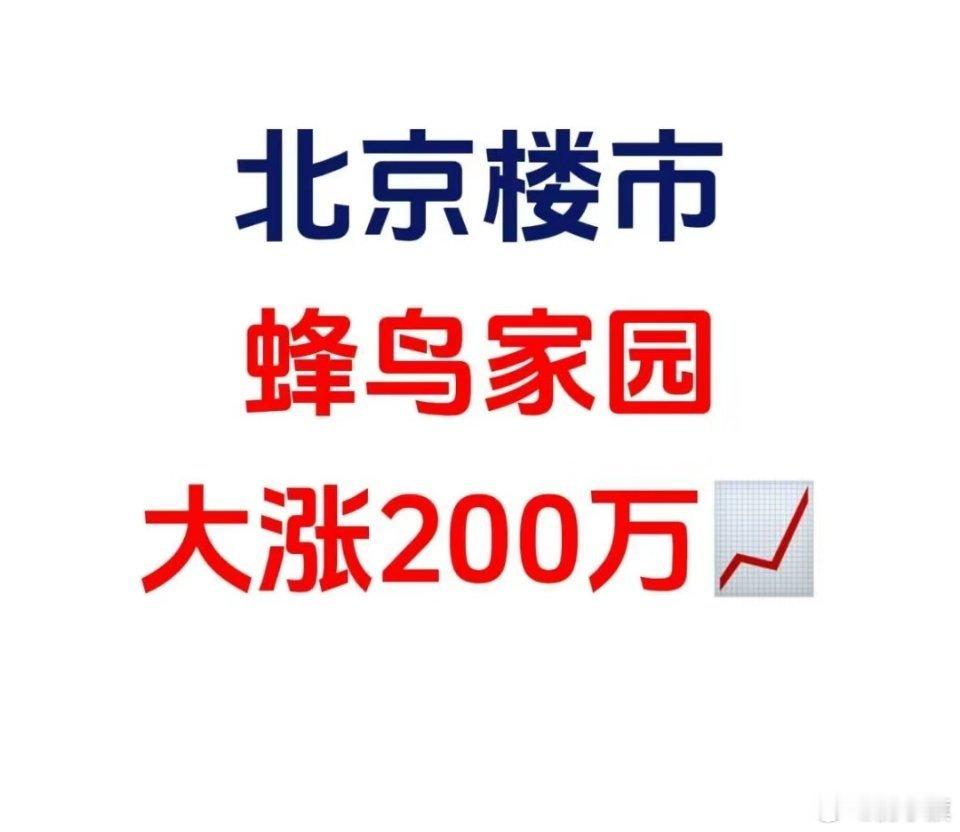 北京网友爆料：北京楼市，蜂鸟家园大涨200万📈———————[气球R]25年春