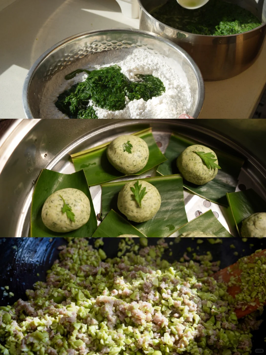 春日尝鲜一绿到底！艾草青团/饺子/馒头