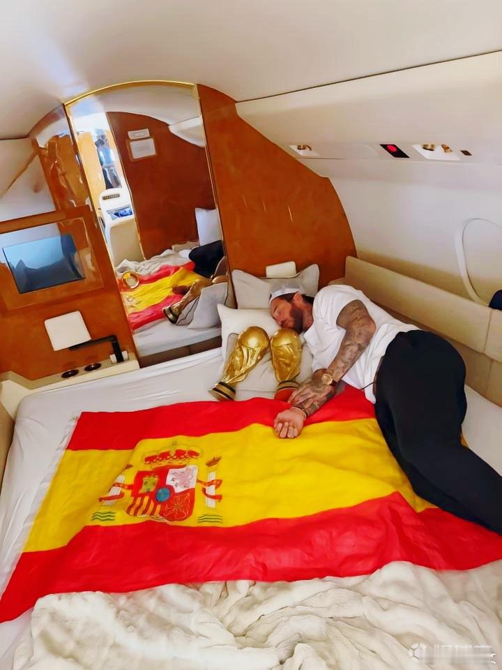 看着拉莫斯抱着两座大力神杯入睡的照片，心里真的有点破防。😭从2010年约翰内斯