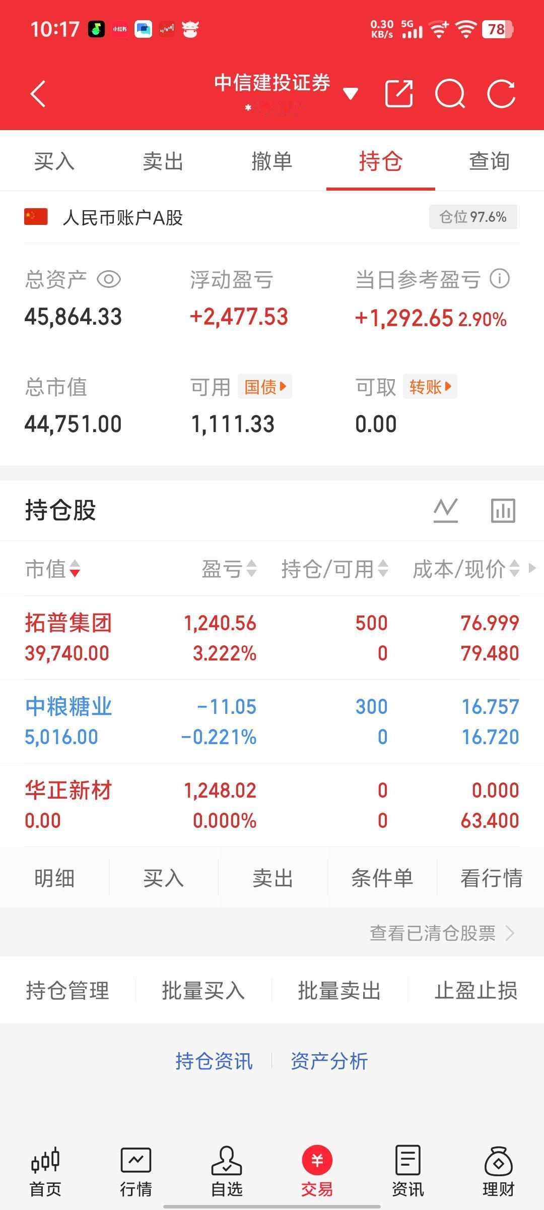发神经，一个早卖飞了华正新材。想想有点恶心！