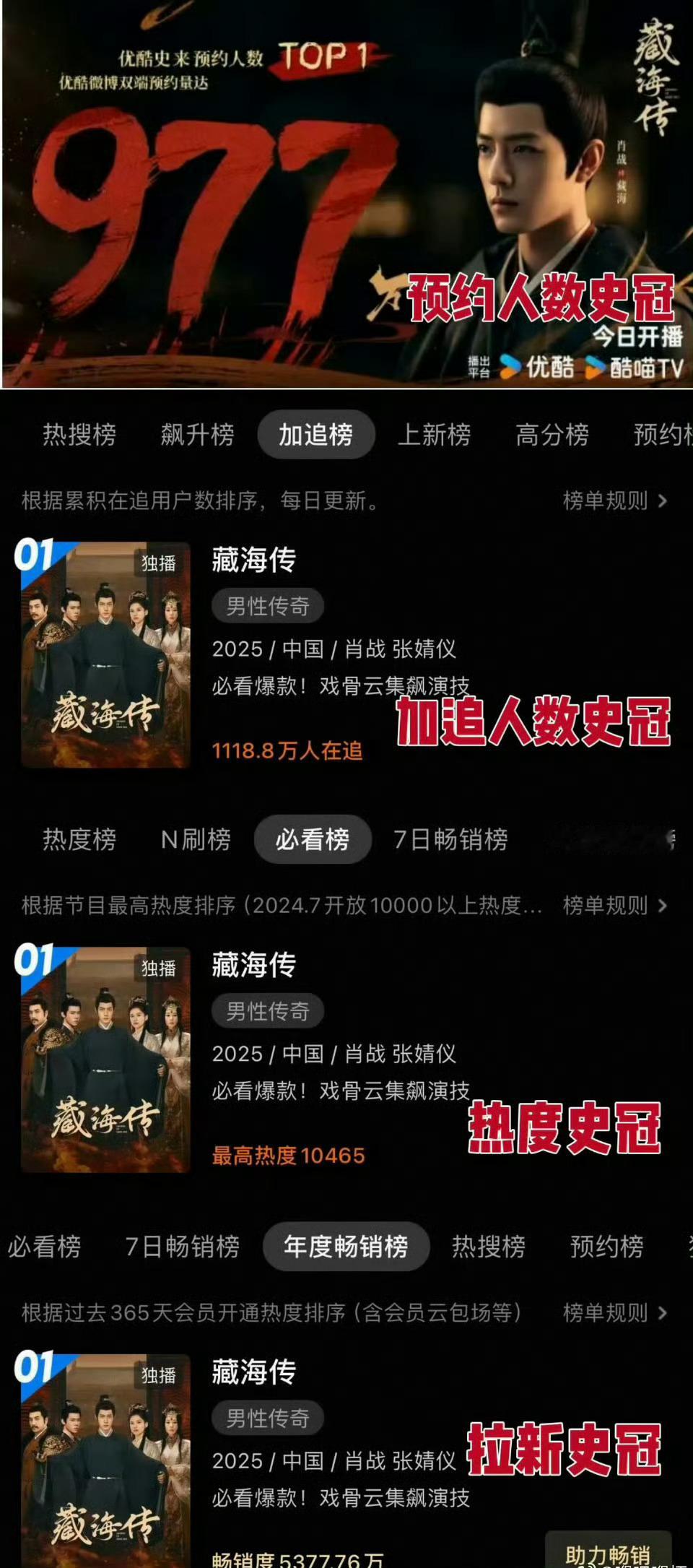 养老剧🈶 门面剧🈶👖得瑟飞起优酷官宣藏海传2等高分续作优酷2026年度片单