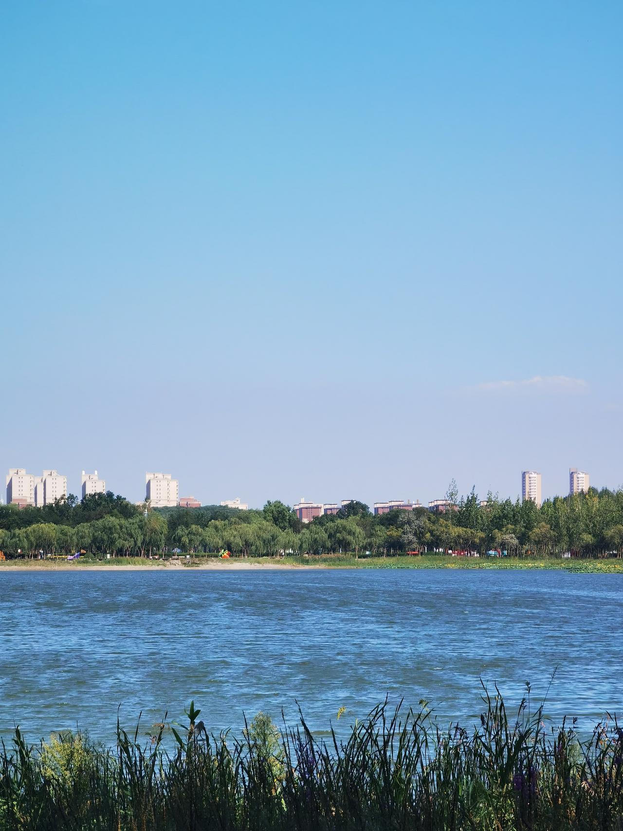 湖边走走
天空不蓝
湖水却蓝
色调差异
景观才美