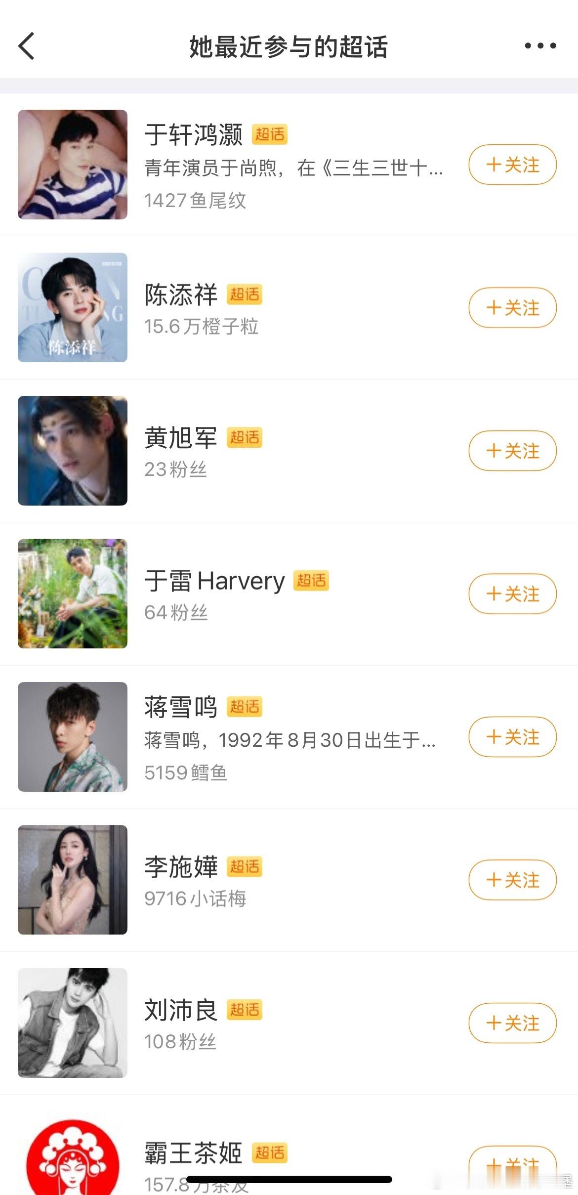 王漠璇最近参与超话一览全是她带的艺人 只有陈添祥混出来了（注：李施嬅是港人，蒋雪