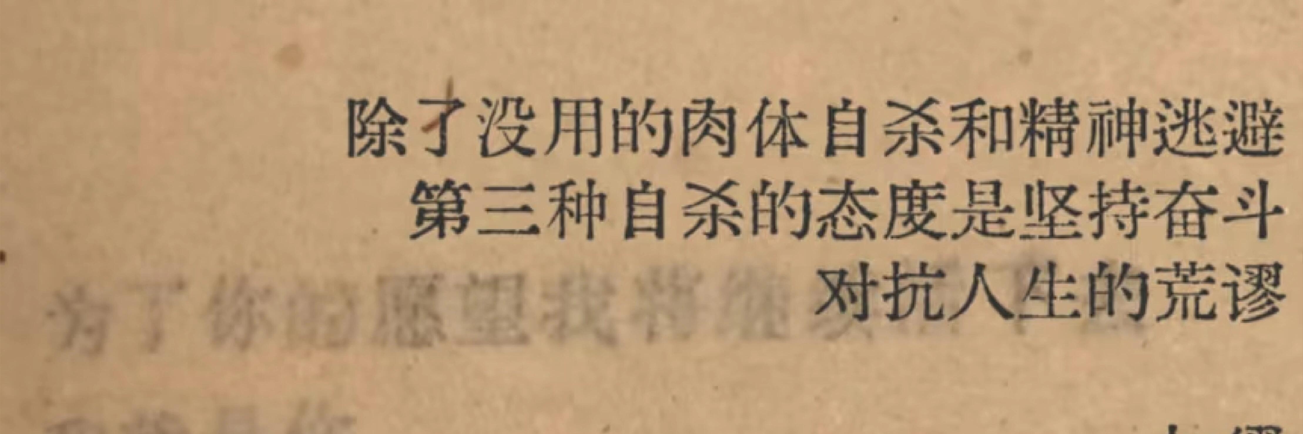 你对加缪说过的印象最深的一句话是什么？ 