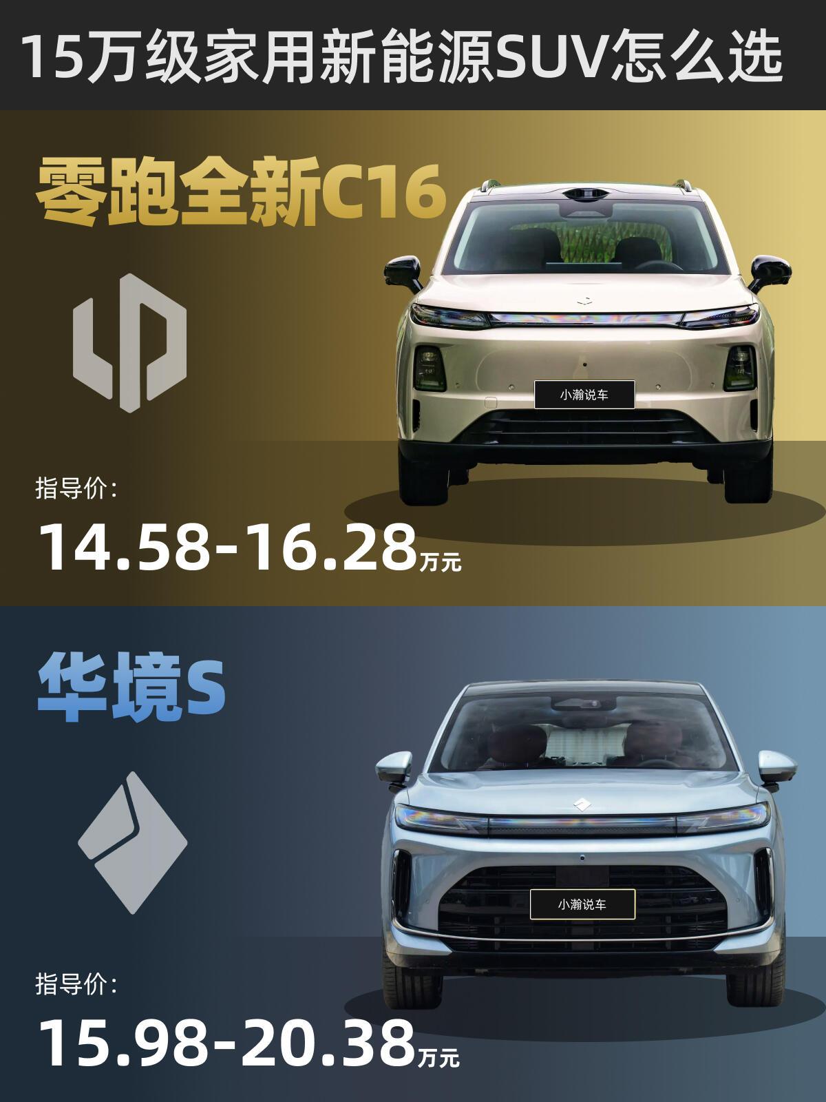 如今二十万上下混动家用SUV市场竞争白热化，零跑全新C16新鲜上市，直接和华境S
