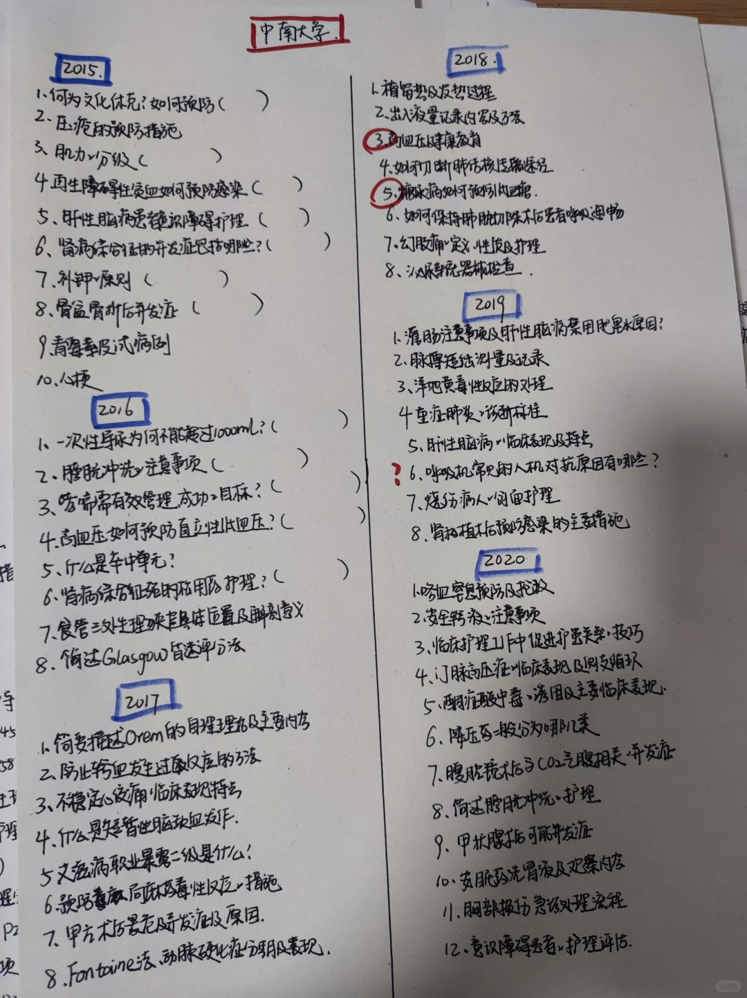 24护理考研｜简答真题整理｜中南大学🔥