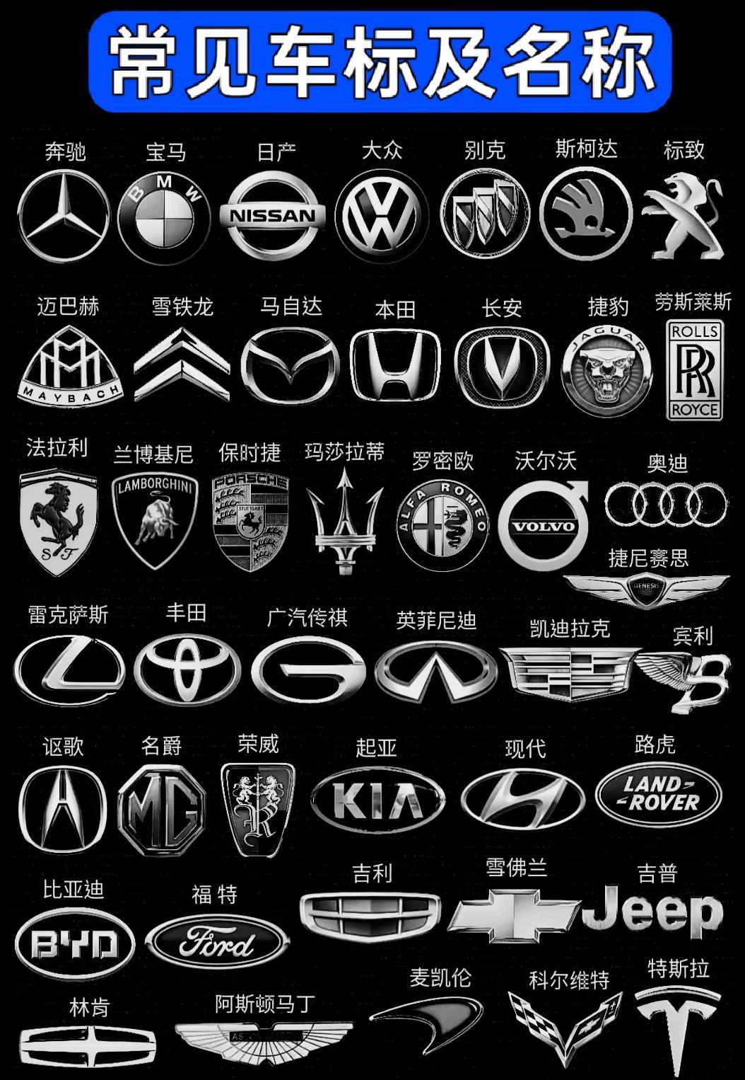 常见车标及名称