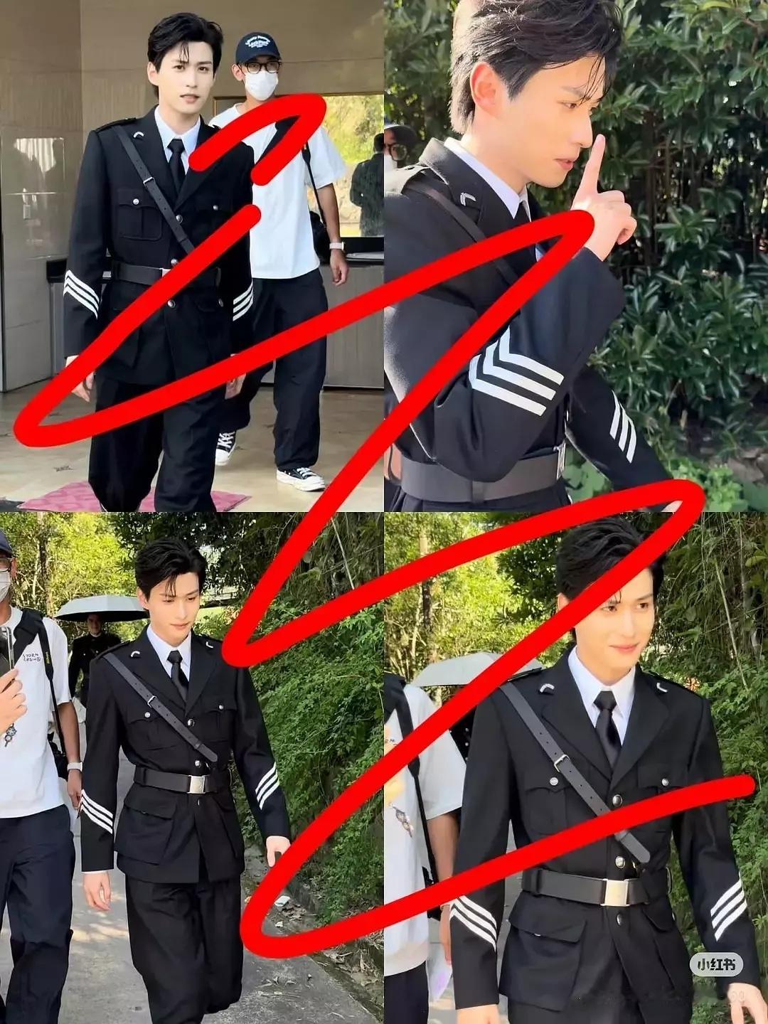这一秒的男三警察造型，没法喷，这次是真像短剧了 ​​​