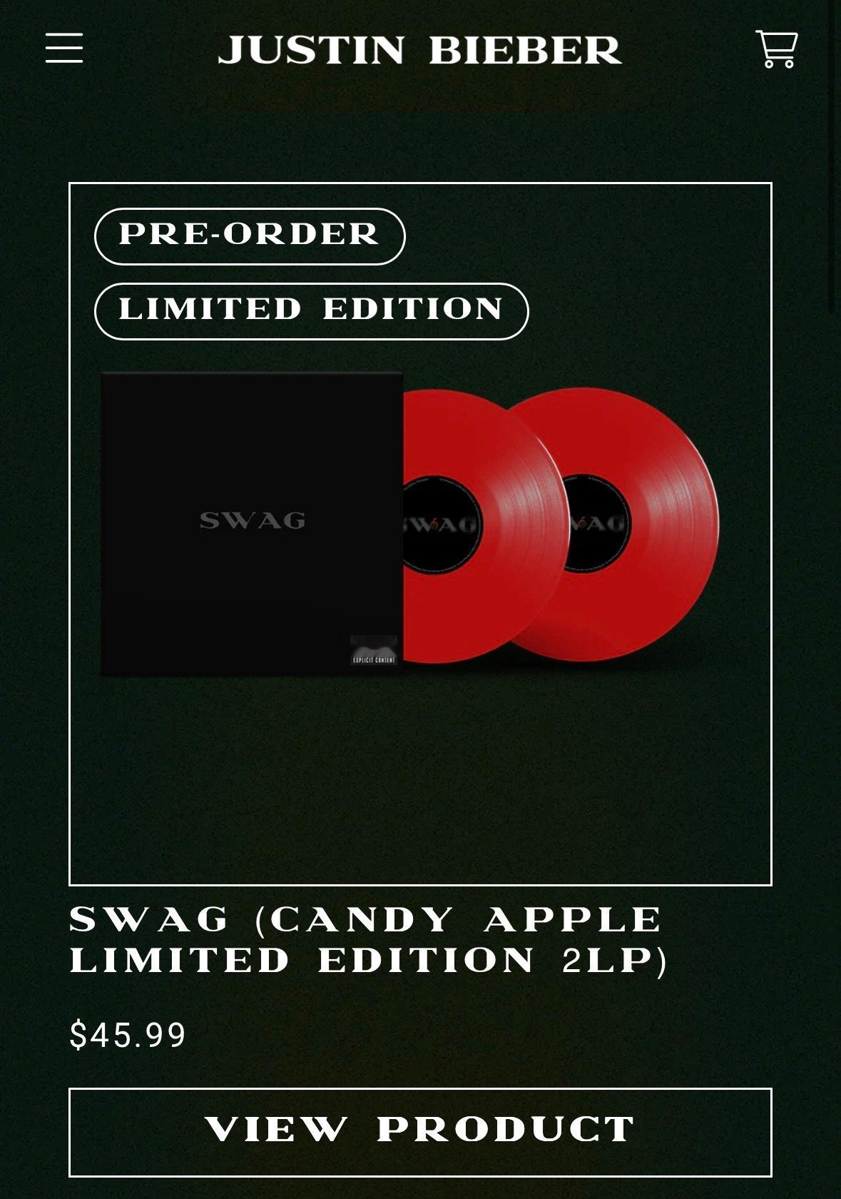 【💽】贾斯汀比伯官方网站空降上架SWAG彩胶 粉胶 绿胶 红胶，均限定贾斯汀比