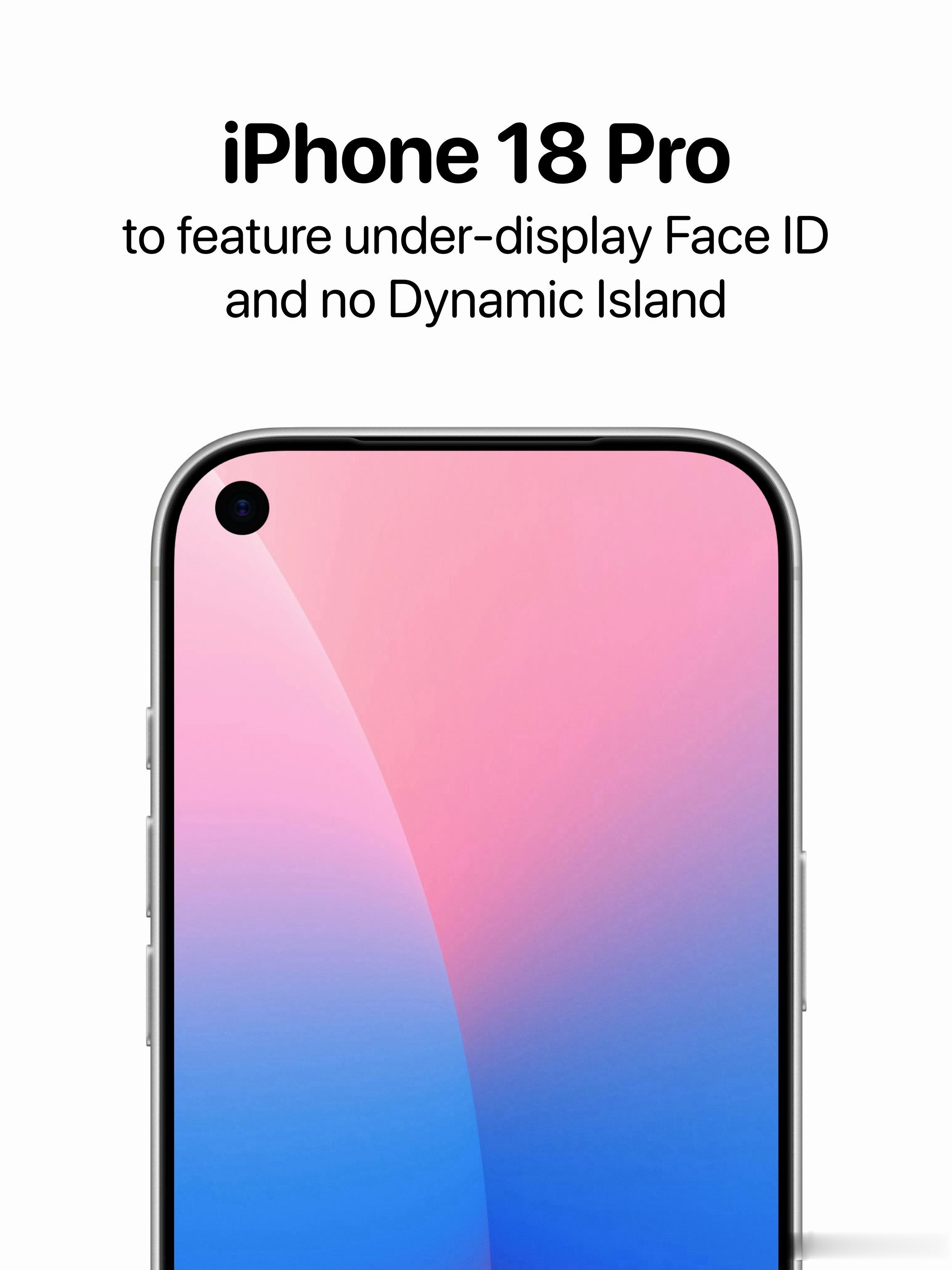 iPhone18Pro或摒弃药丸状挖孔如果可以做单挖孔的话那为什么不放到屏幕中间