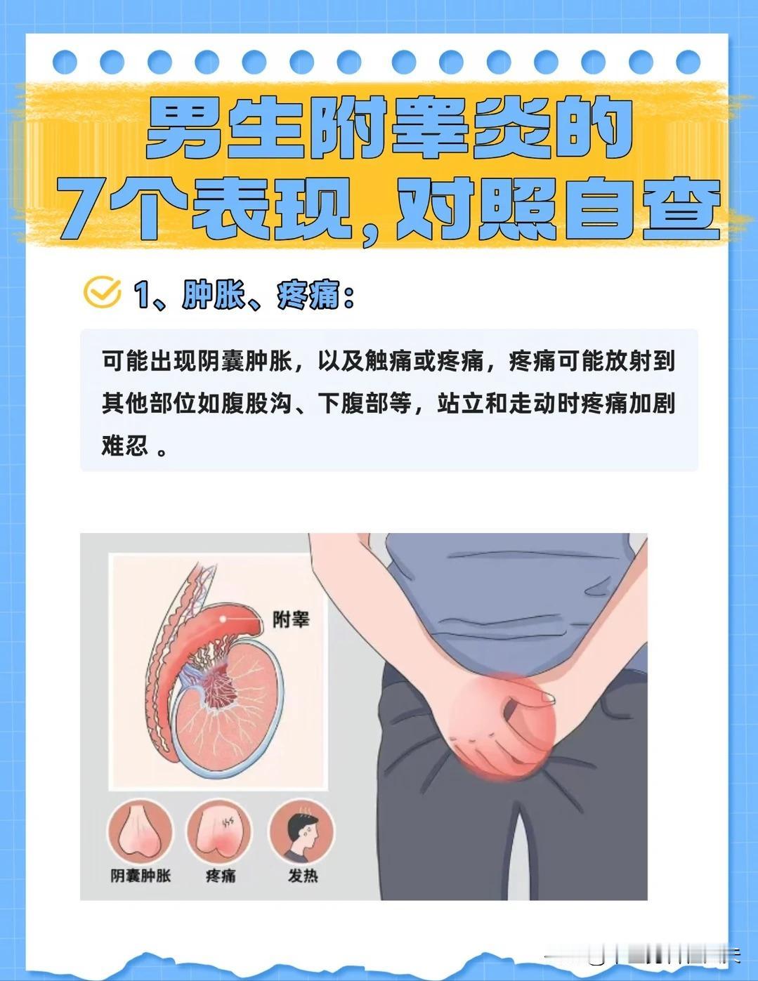 对照自查：附睾炎的 7 个常见表现，男性别忽视