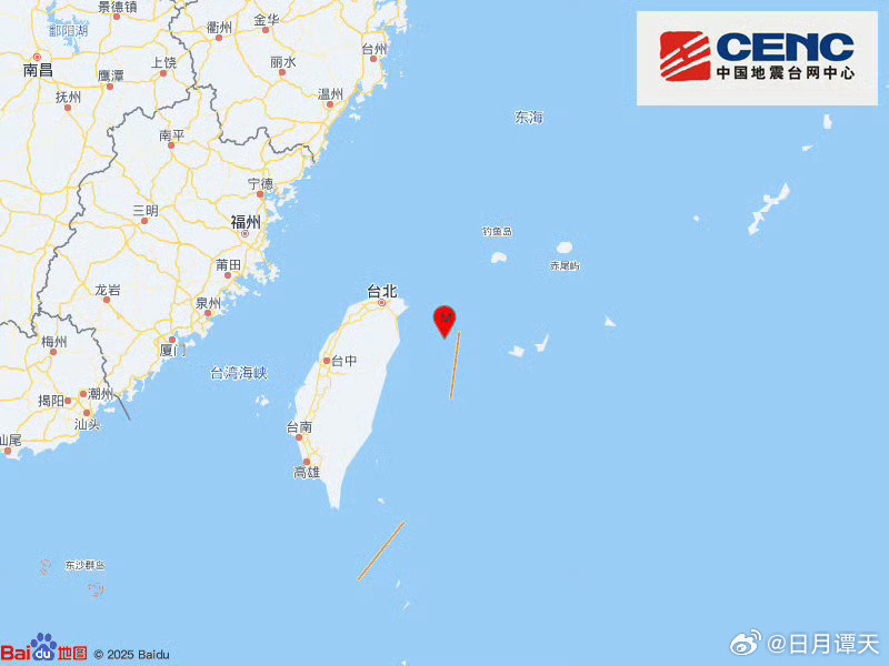 地震快讯中国地震台网正式测定：07月02日22时44分在台湾宜兰县海域（北纬24