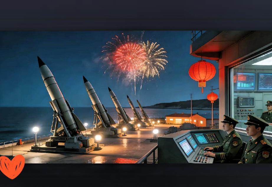 我们在过节，却有人为我们负重前行，沿海一线导弹全时竖立，明明白白告诉我们：这不是