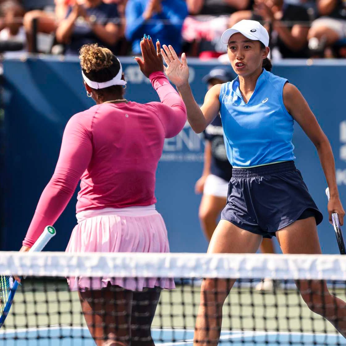 张帅组合淘汰大威组合 WTA500华盛顿站双打1/4决赛，2号种子张帅/汤森德以