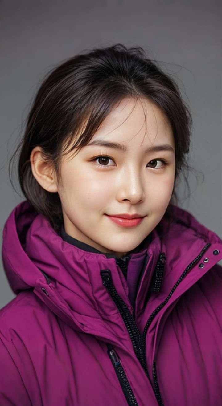 AI扩图 AI冲锋衣甜微笑