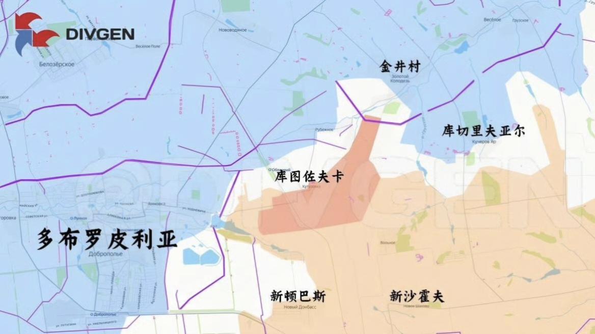 俄军中部集群在多布罗皮利亚以东基本占领库图佐夫卡并向金井村推进，准备收复这个之前