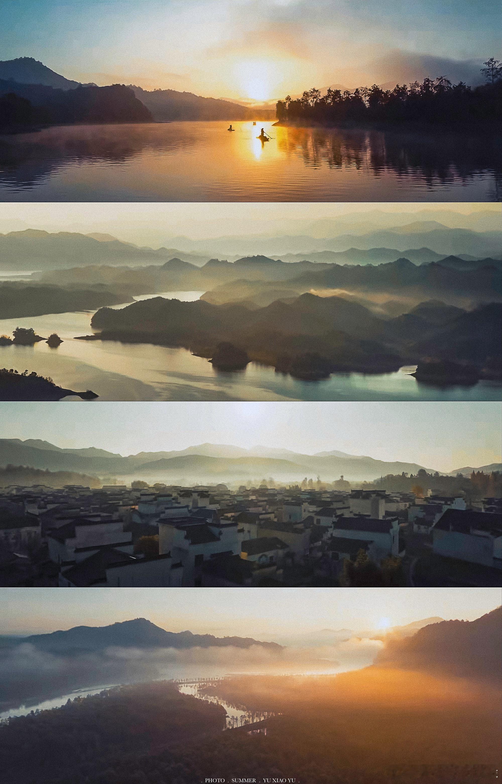 家业的画面就很适合那首歌“烟雨入江南，山水如墨染” 