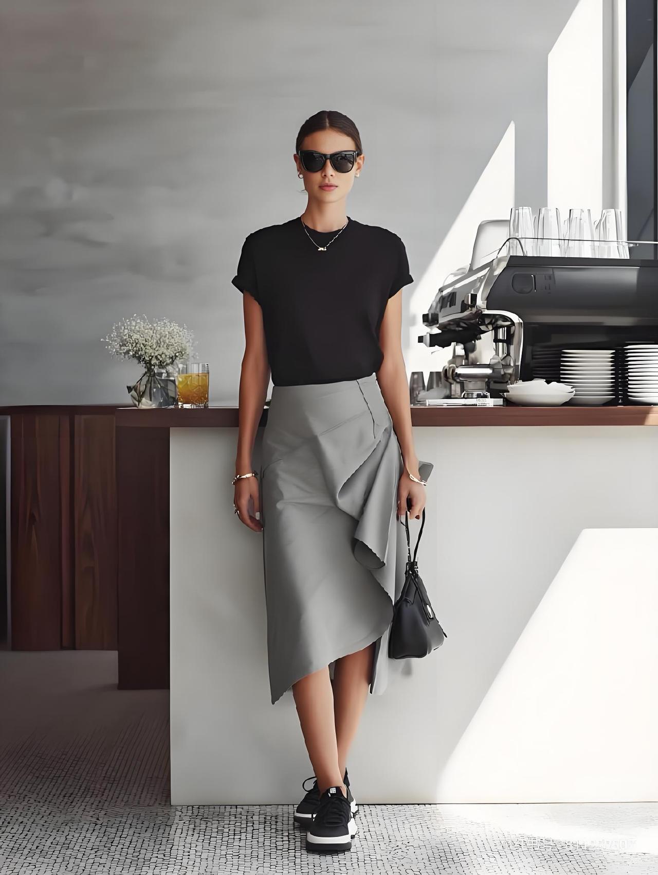 如何穿搭出满满高级感?

一、高级感的核心：少色、顺色、同色系
全身颜色不超过3