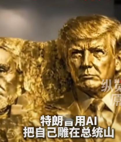 当地时间 7 月 3 日，特朗普在个人社交平台发布了一段 AI 制作的雕塑短片，