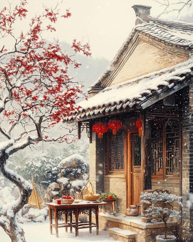 杯杯美酒贺新春

声声爆竹唤和风

我感觉这都可以直接写成春联，贴到门口了，小时