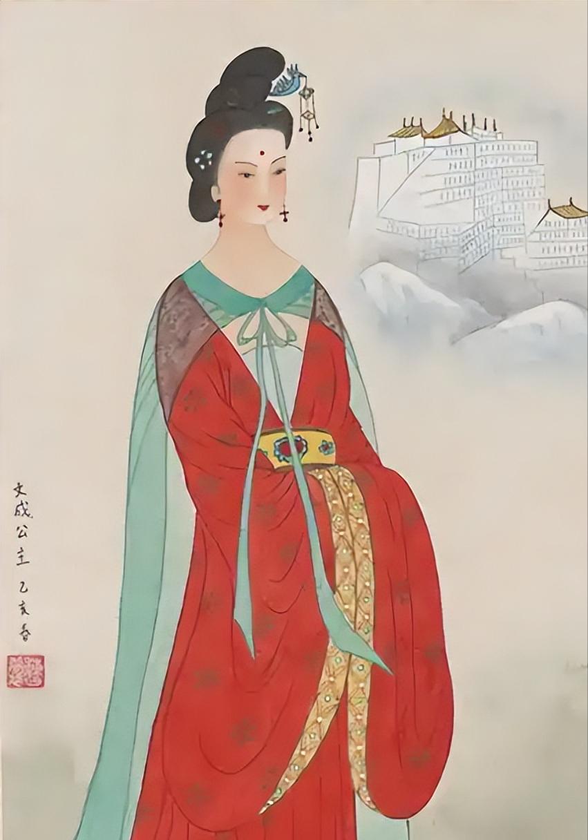 公元 650 年松赞干布死后，吐蕃人逼大唐嫁来的文成公主殉葬，这消息一传到长安，