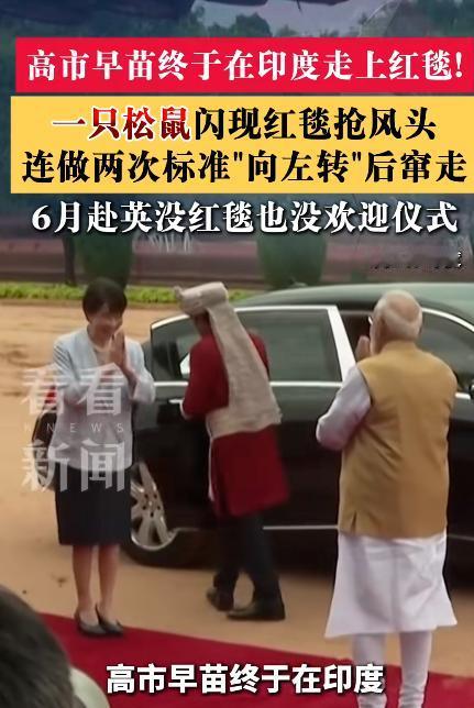 笑翻了！莫迪正和高市早苗走红毯，突然杀出个“抢镜王”：动作那叫一个标准。

7月