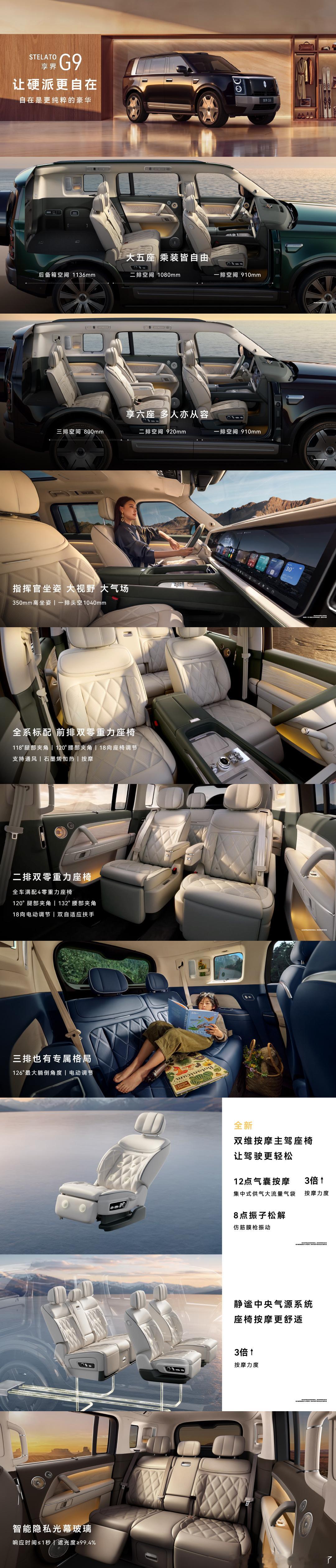 享界G9首发三合一中央气源享界G9首发仿筋膜枪式按摩座椅气源架构做出了新的尝试，