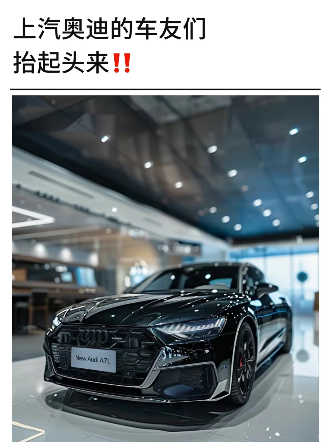 上汽奥迪的车友们，抬起头来‼️