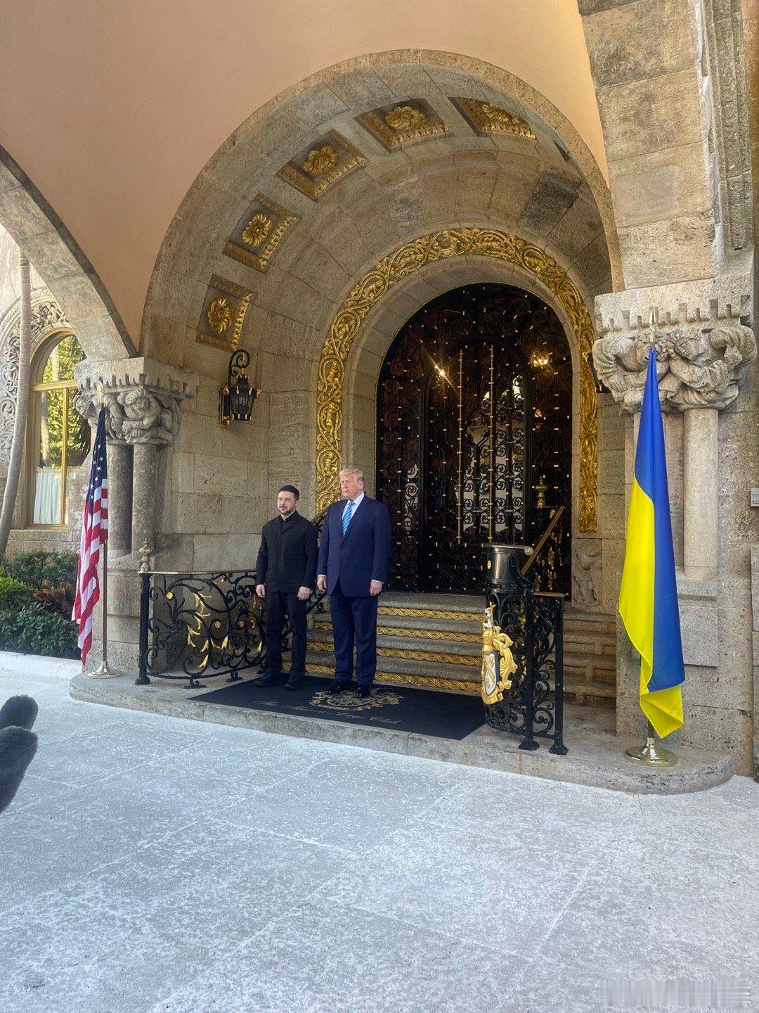 乌克兰总统抵达海湖庄园美国总统迎接时：我停止了八场战争，以为这个是中等程度，结果