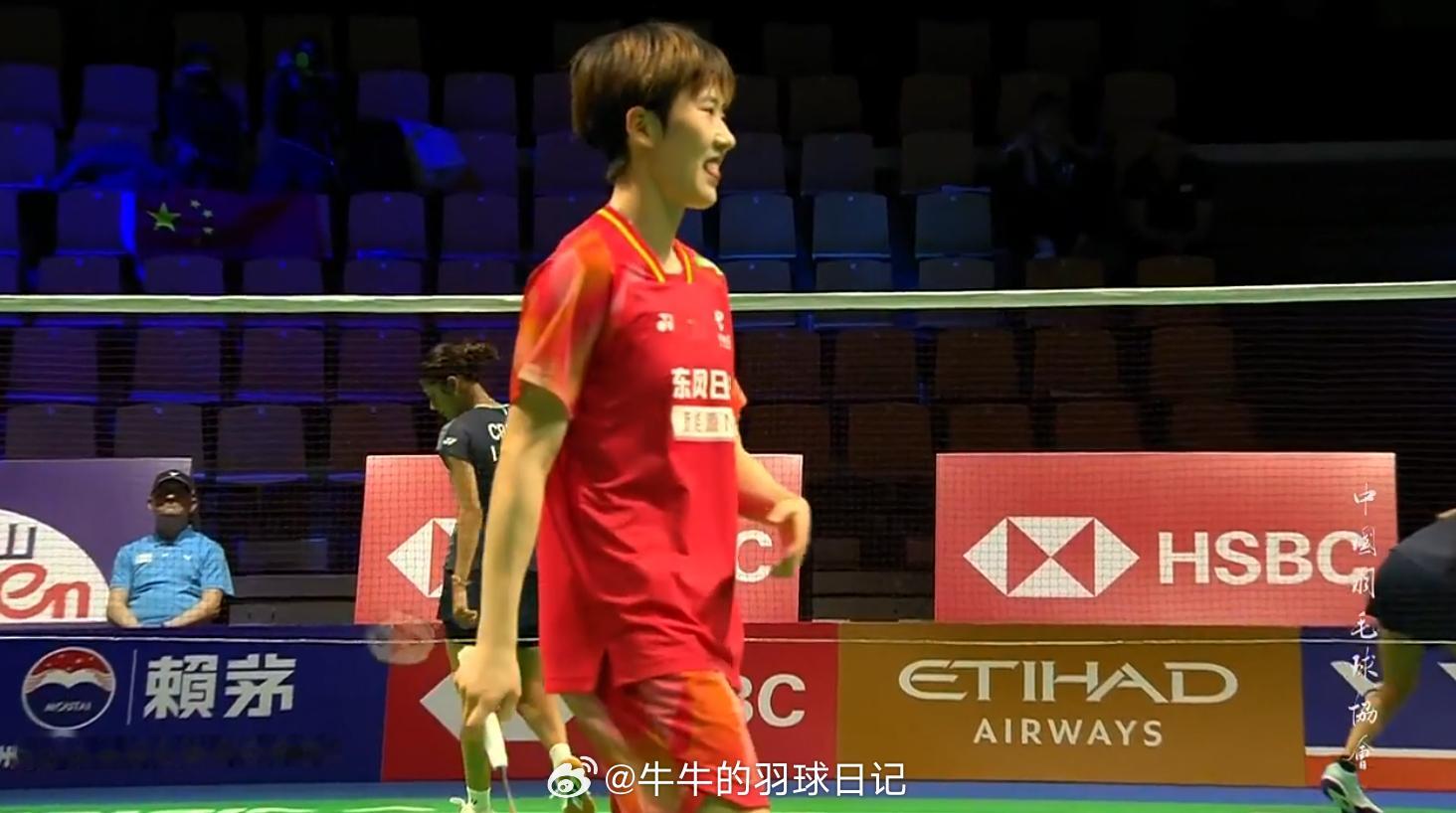 尤杯 A组 中国 4-0 印度 女双 罗徐敏 张殊贤 10-21 21-12 2