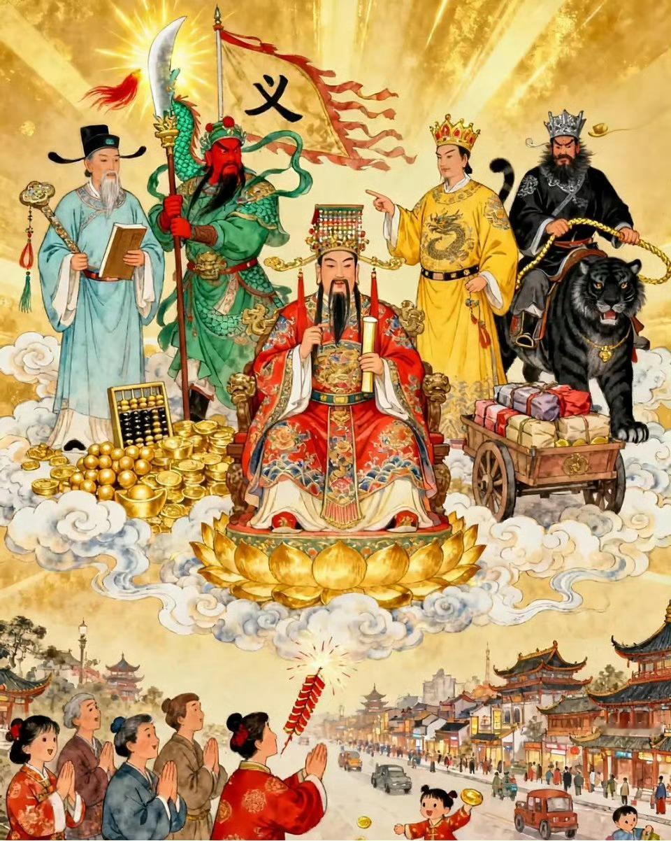 迎五路财神，接！财源滚滚来！运势