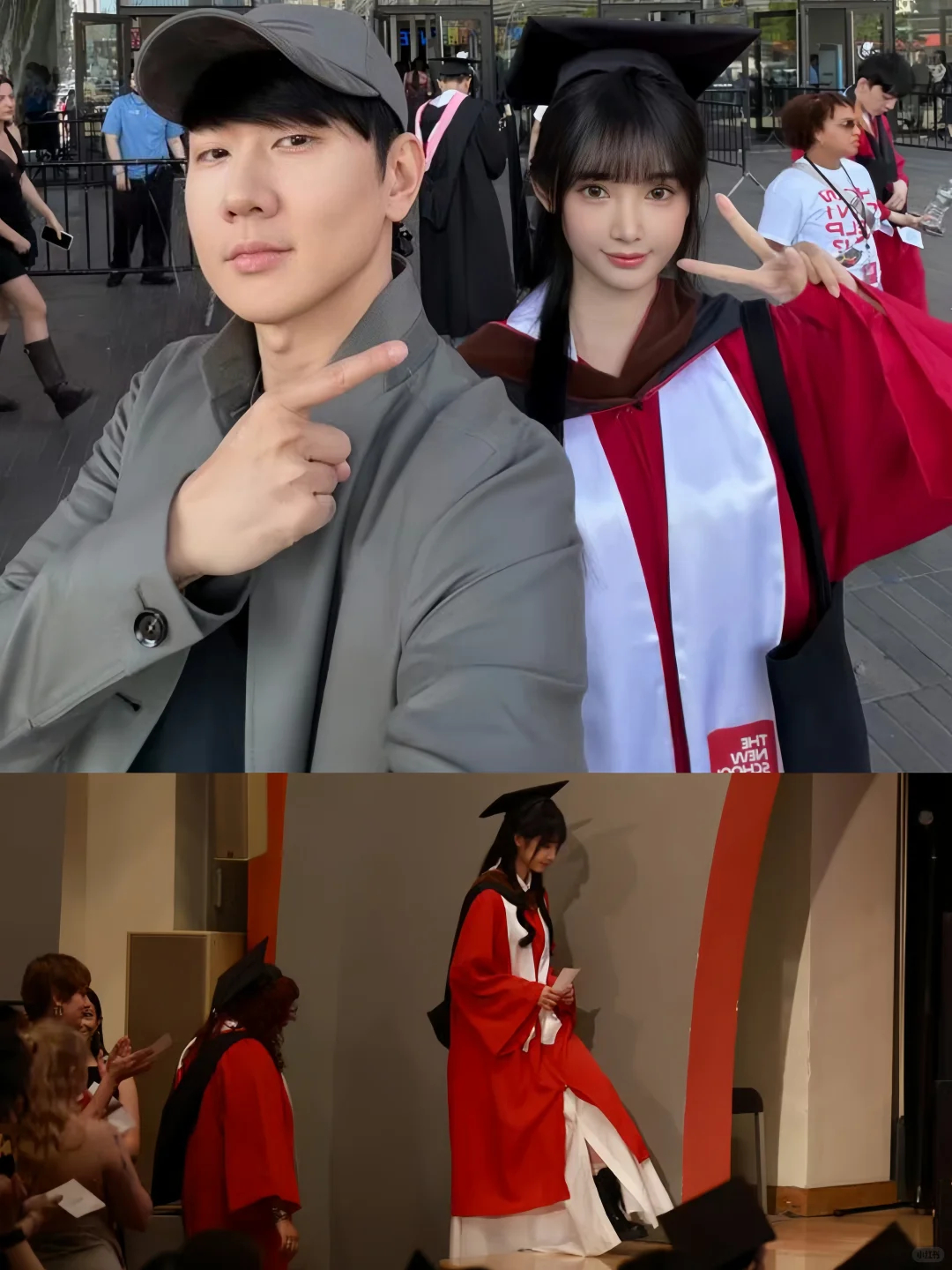 林俊杰晒和七七合照5月19日晚，林俊杰在微博晒出九宫格，C位是纽约帕森斯设计学院