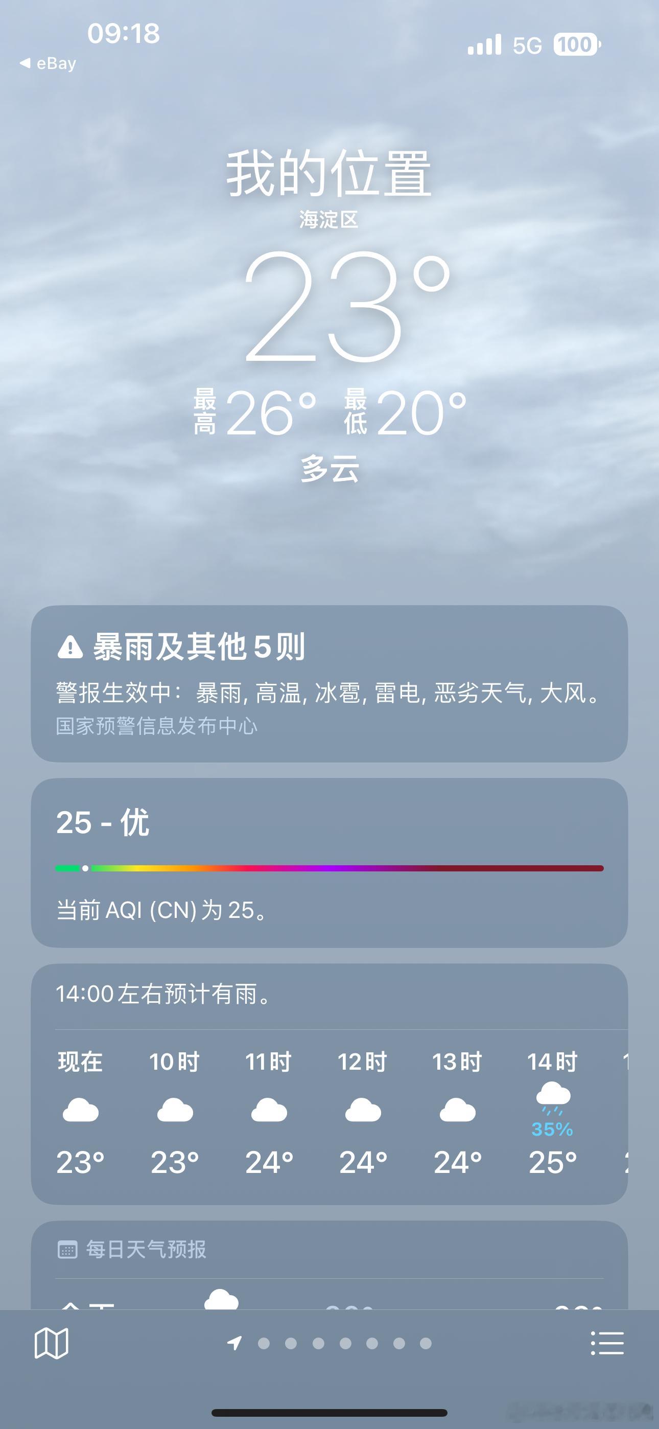 这极端恶劣天气预警已经X5+了 [笑cry] ​​​