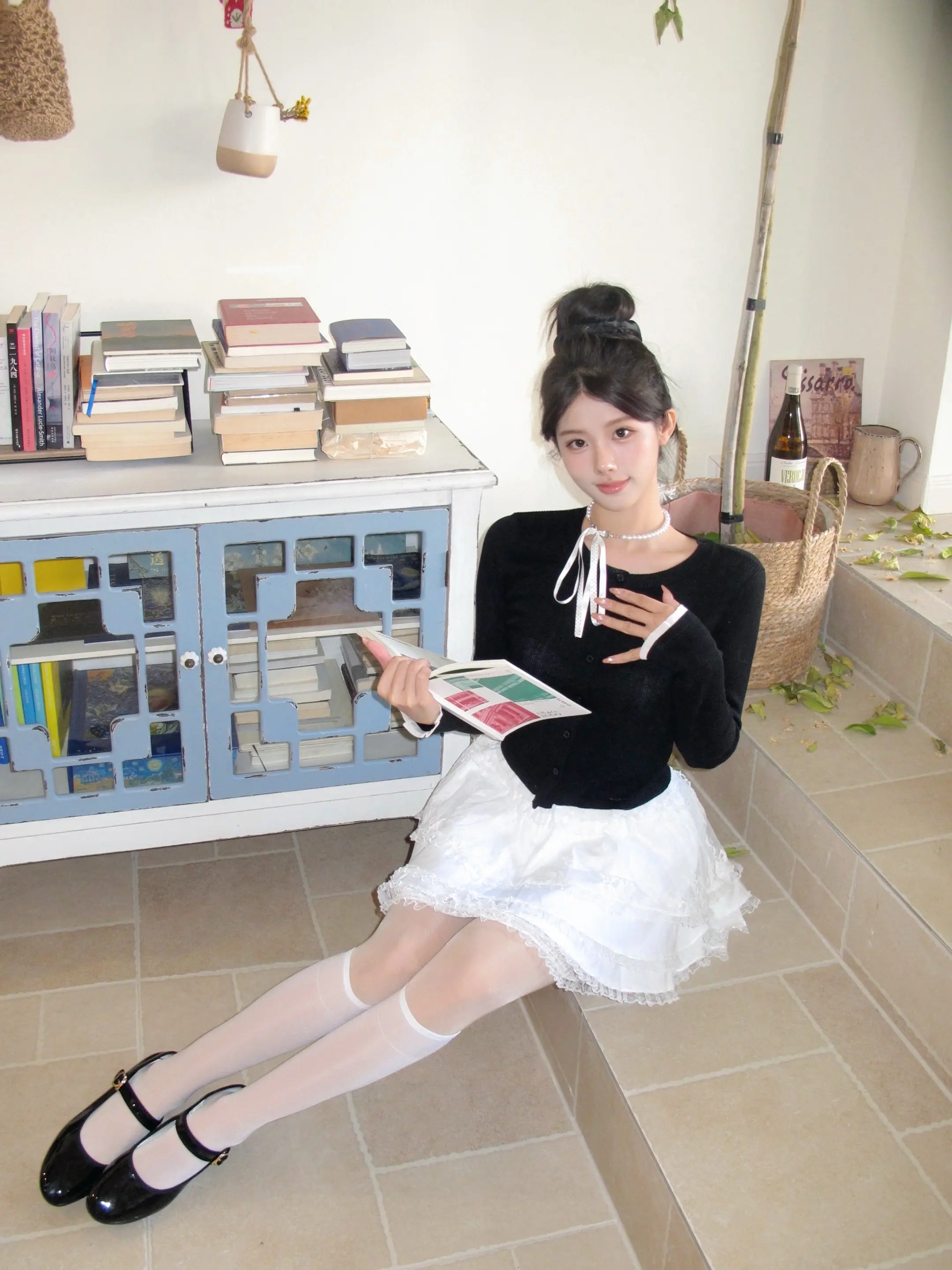 🤍。千金风的一套！ 就这个高丸子头冷脸萌！