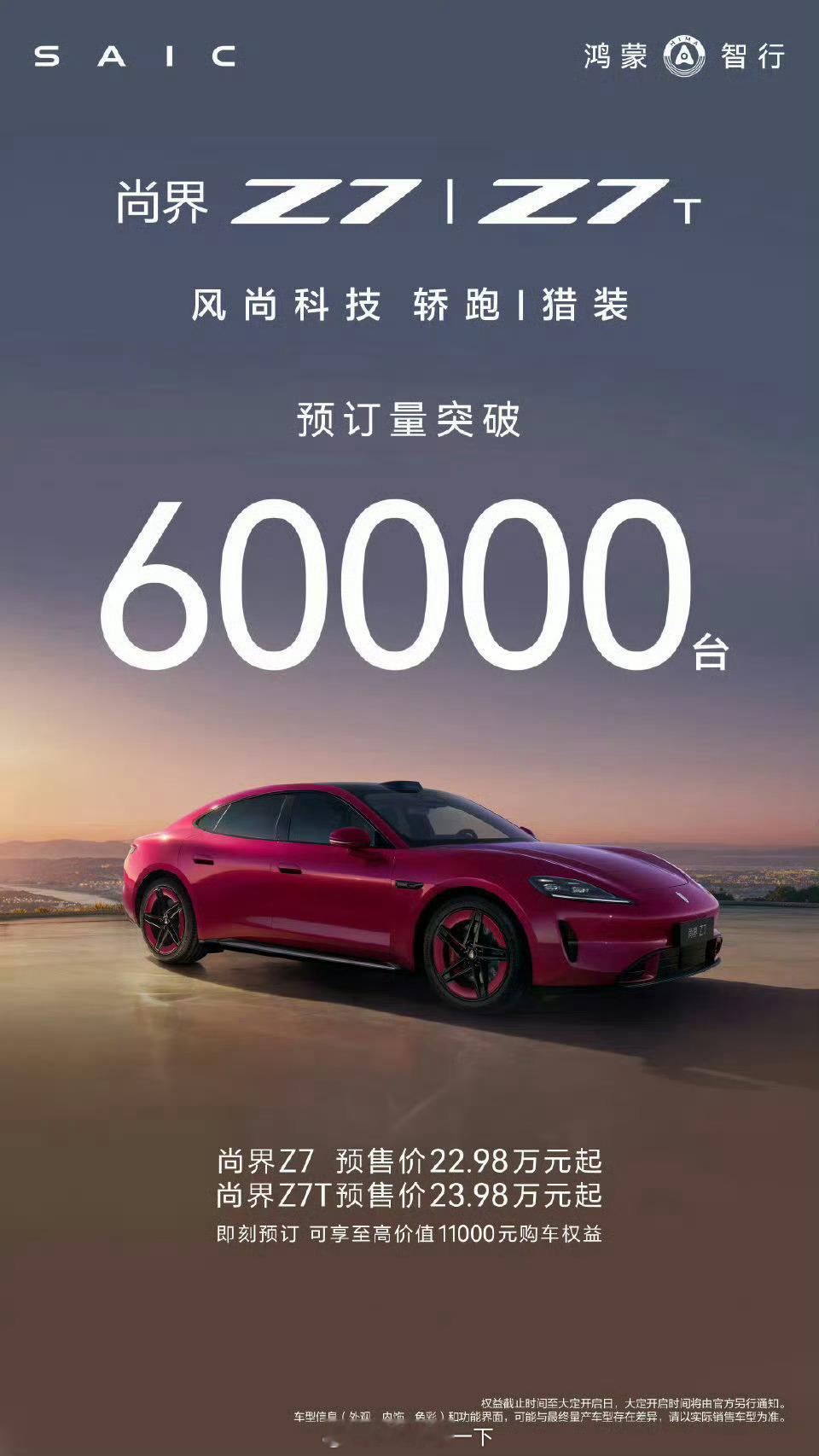 尚界还是要差问界一茬，Z7两个车型小订目前6万台，而问界M6已经破10万台了，实